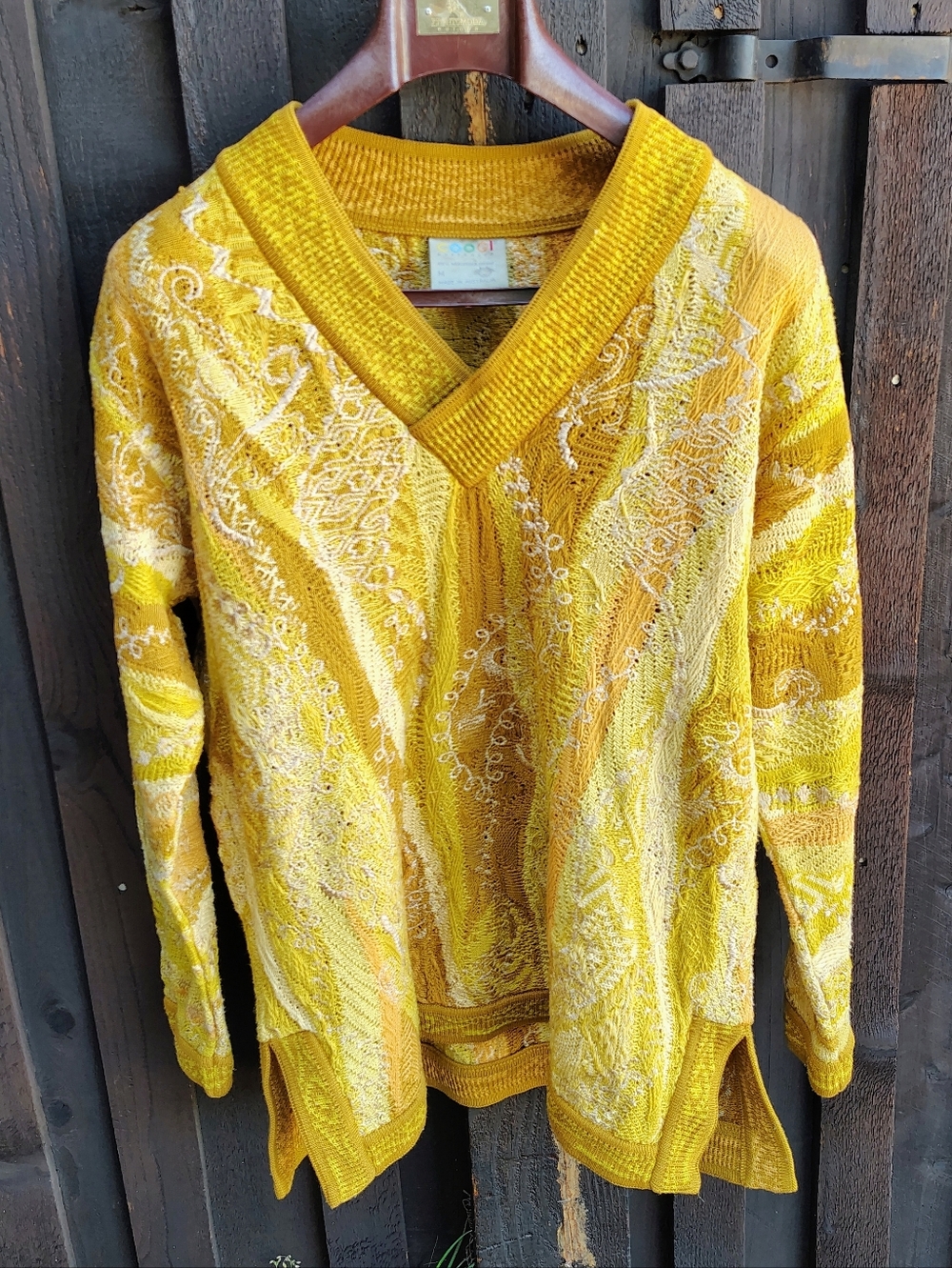 Men's COOGI V-Neck Textured Knit Sweater